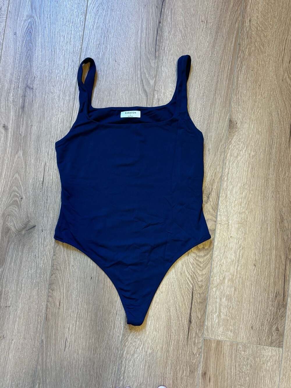 Babaton Contour Squareneck Bodysuit Navy Blue Size L